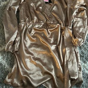 Gold Satin short dress